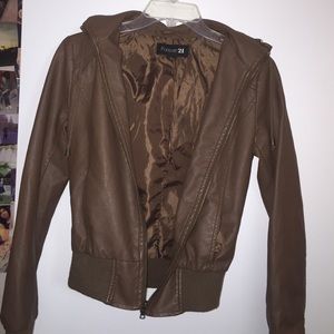 Brown leather jacket
