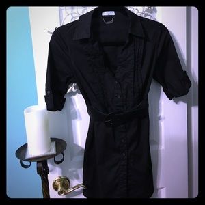 Long black button up