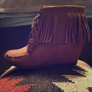 Fringe booties