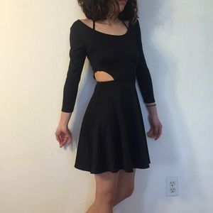 Black Side Cut out dress