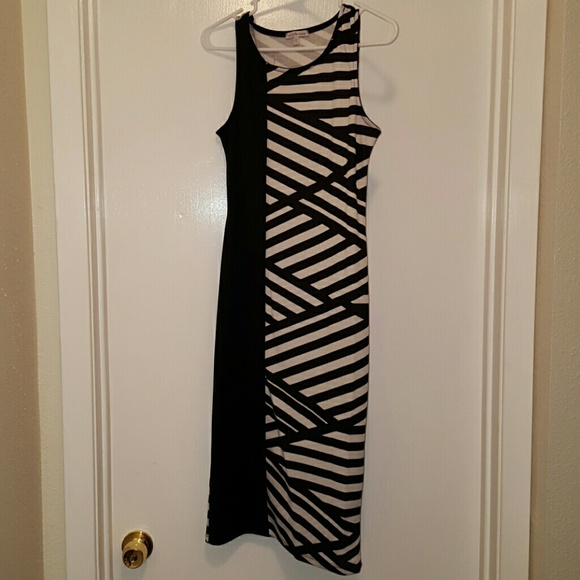 Black & White Midi Dress
