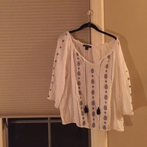 Nine West Jeans Peasant Blouse (XL)