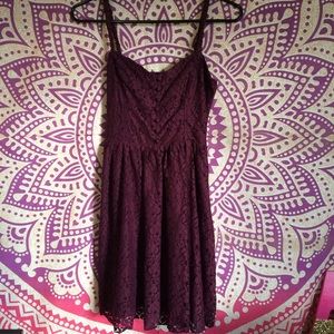 Aritzia wine floral lace dress
