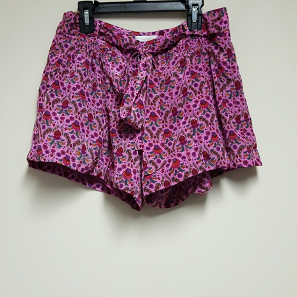 MM Couture tie waist purple floral shorts - Picture 1 of 4