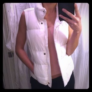 White puffer vest
