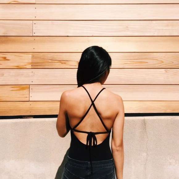 SALE🌟Jersey Cross Back Ribbed Bodysuit - Picture 2 of 4