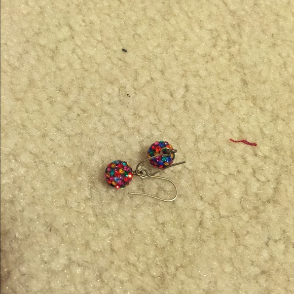 Rainbow ball earrings