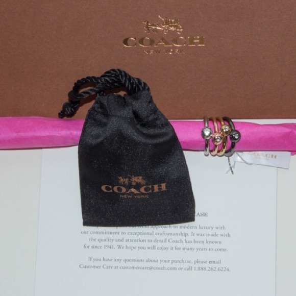 Coach 4 Pavé Stacking Rings Set 3 x HP - Picture 4 of 4