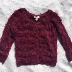 Gorgeous sparkly and furry maroon sweater