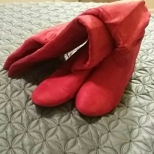 Red Suede Boots.