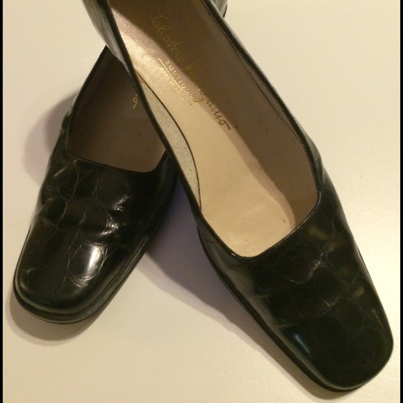 Salvatore Ferragamo crocodile leather loafers
