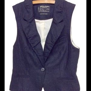 All Saints blue woven wool vest size 8-S