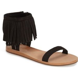 NWT - $228 Kate Spade Alex Flat Fringe Sandals