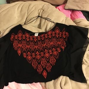 Tribal sheer top