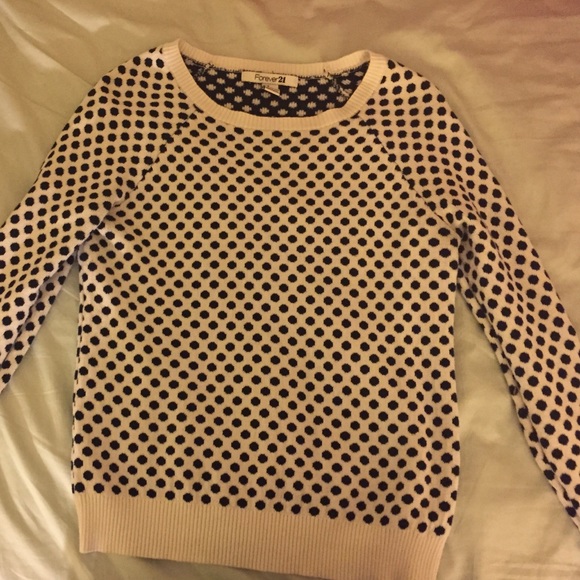 Long Sleeve Forever 21 Polka Dot Sweater