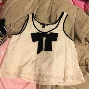 Lace bow top