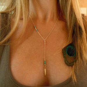 Feather Lariat Necklace