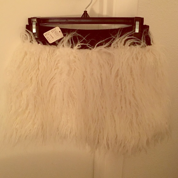 Vintage White Shag Skirt