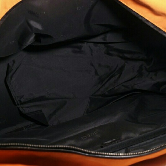 GUCII ORANGE LEATHER CANVUS BAG - Picture 4 of 4