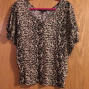 Cheetah off the shoulder tee