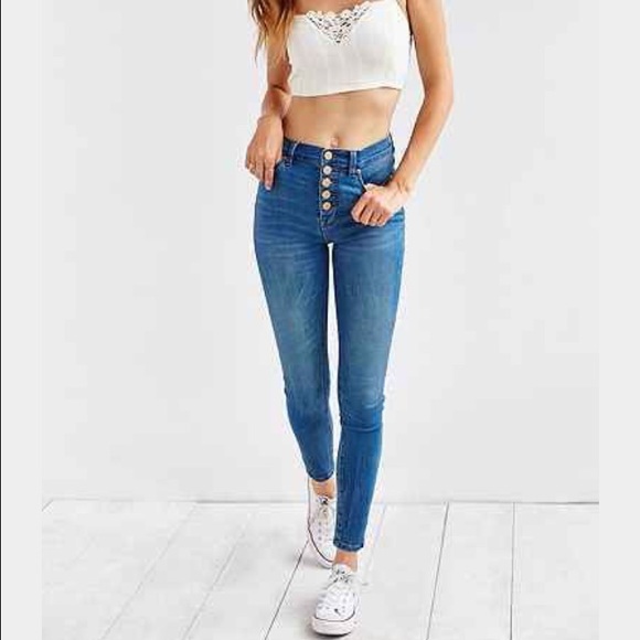 BDG Urban Outfitters button high rise Jean - blue