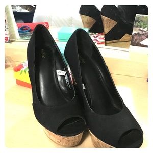 Mossimo High Cork Peep Toe Wedges