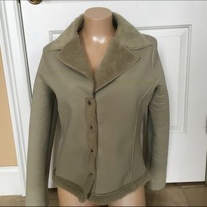 Faux leather and faux fur jacket