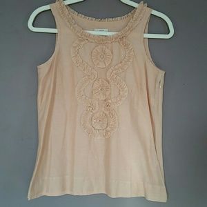 Jcrew cotton - silk ruffle swirl shell