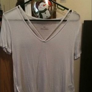 White shirt with neck detailing