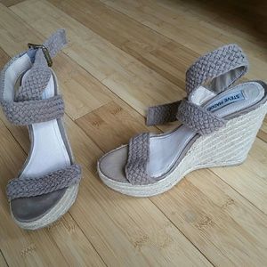 Steve Madden wrap around ankle espadrille wedges