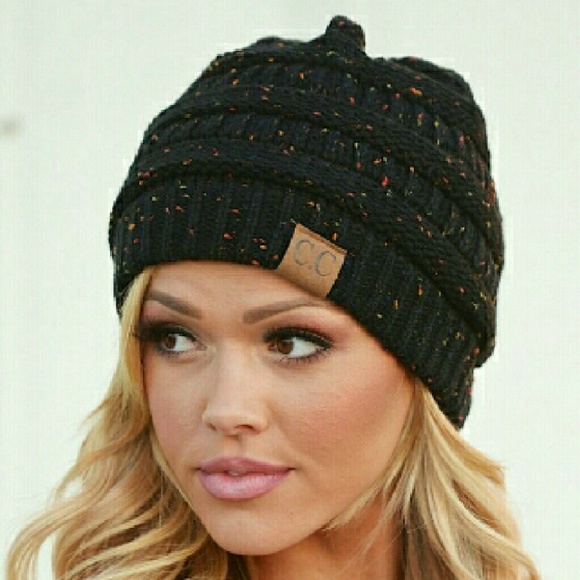 Slouchy Beanie- Multicolored Black