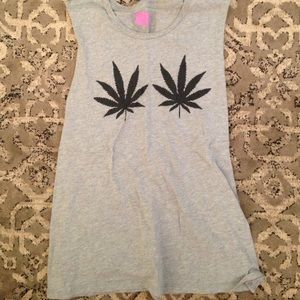pot leaf muscle tee, married to the mob brand