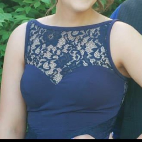 Jovani Navi Lace Ball Gowned - Picture 2 of 4