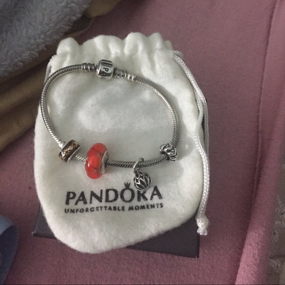 Pandora bracelet with 4 charms