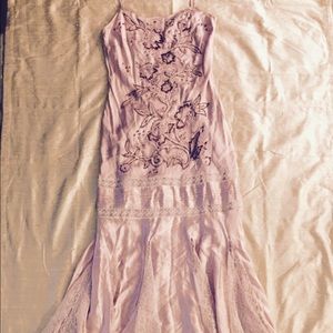 SUE WONG Nocturne Blush 'Gatsby' Mermaid Gown SZ 4