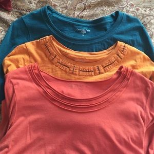 Three 3/4 length sleeve tshirts