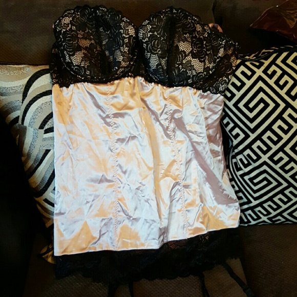 Satin and lace babydoll