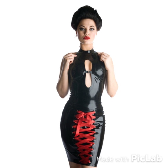 Black Wet PVC Dress