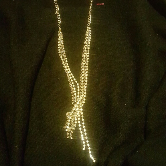 Flirty Silver-tone Rhinestone Lariat Necklace