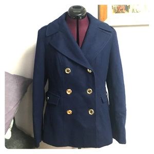 Authentic Michael Kors Blue & Gold Pea coat