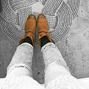 Real leather booties