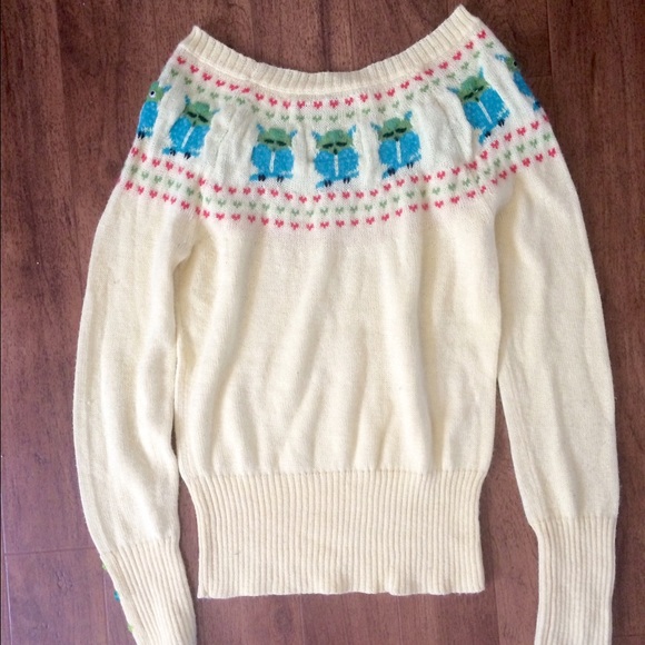 Owl knit wool Sweater Spring Easter - Picture 3 of 4