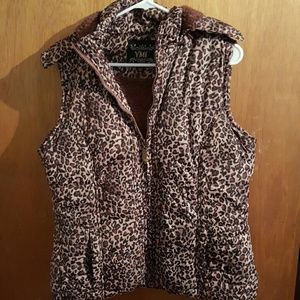 Leopard puffer vest
