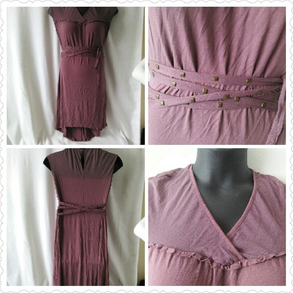 Stretch Jersey dress with studded belt  LG