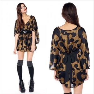 Nasty Gal GRAY Leopard dress