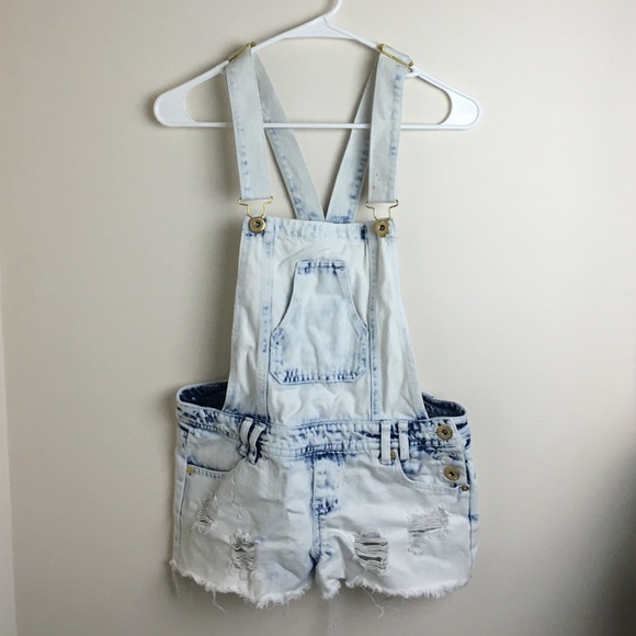 Acid washed overalls