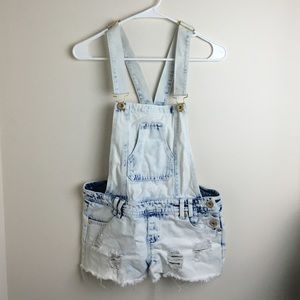 Acid washed overalls