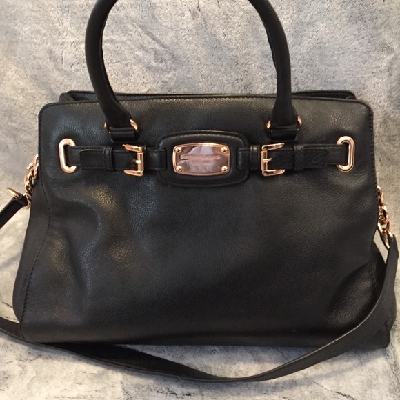 Michael Kors Black Leather Hamilton Tote