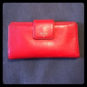 Red Fossil Wallet