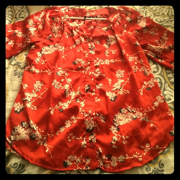 Orange Silk blouse
